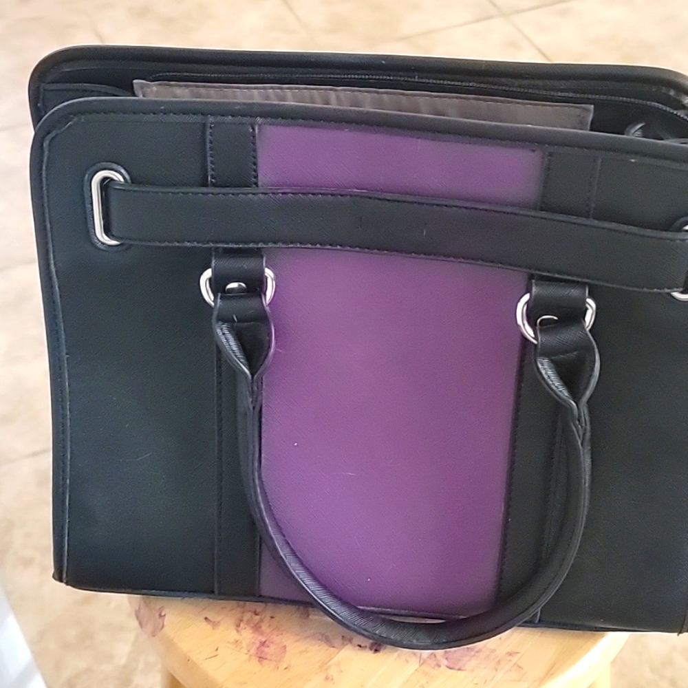 Dasein purple black handbag